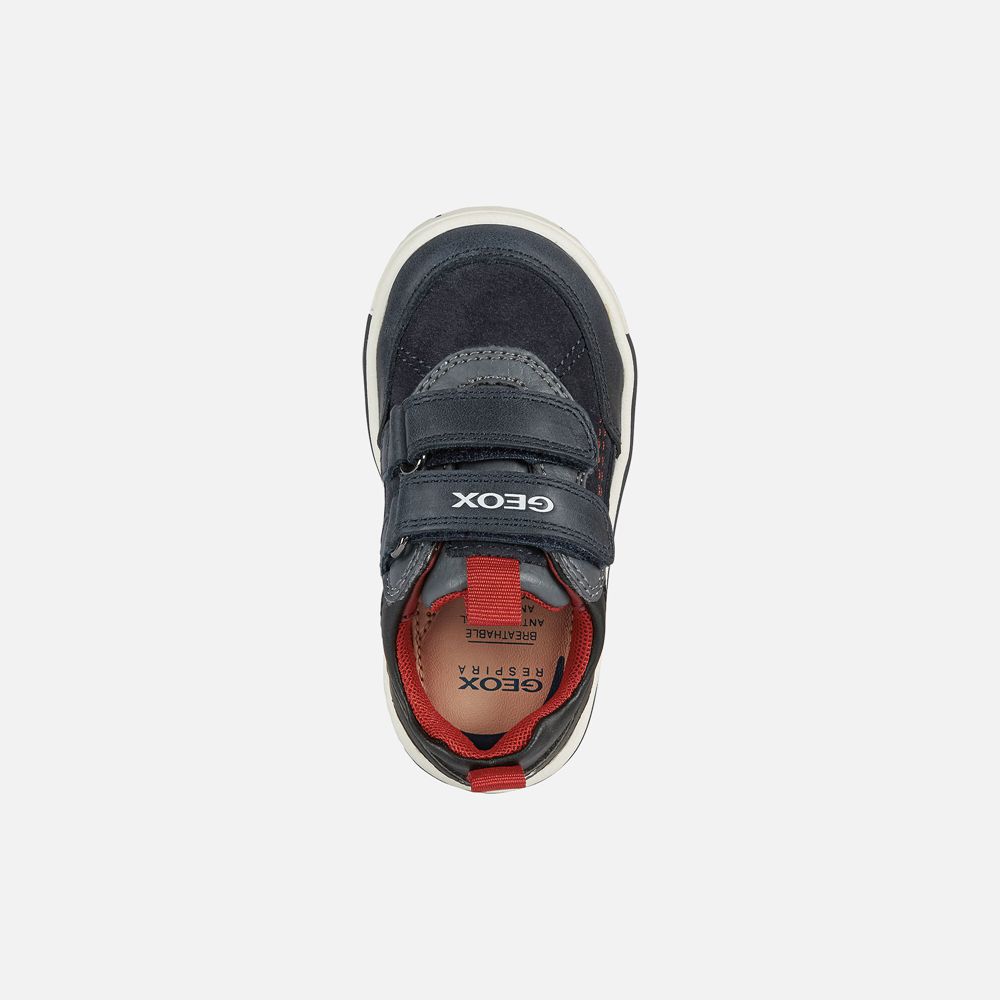 Tenis Geox Bebe Azul Marinho/Pretas - Trottola Boy - GFCUH3801